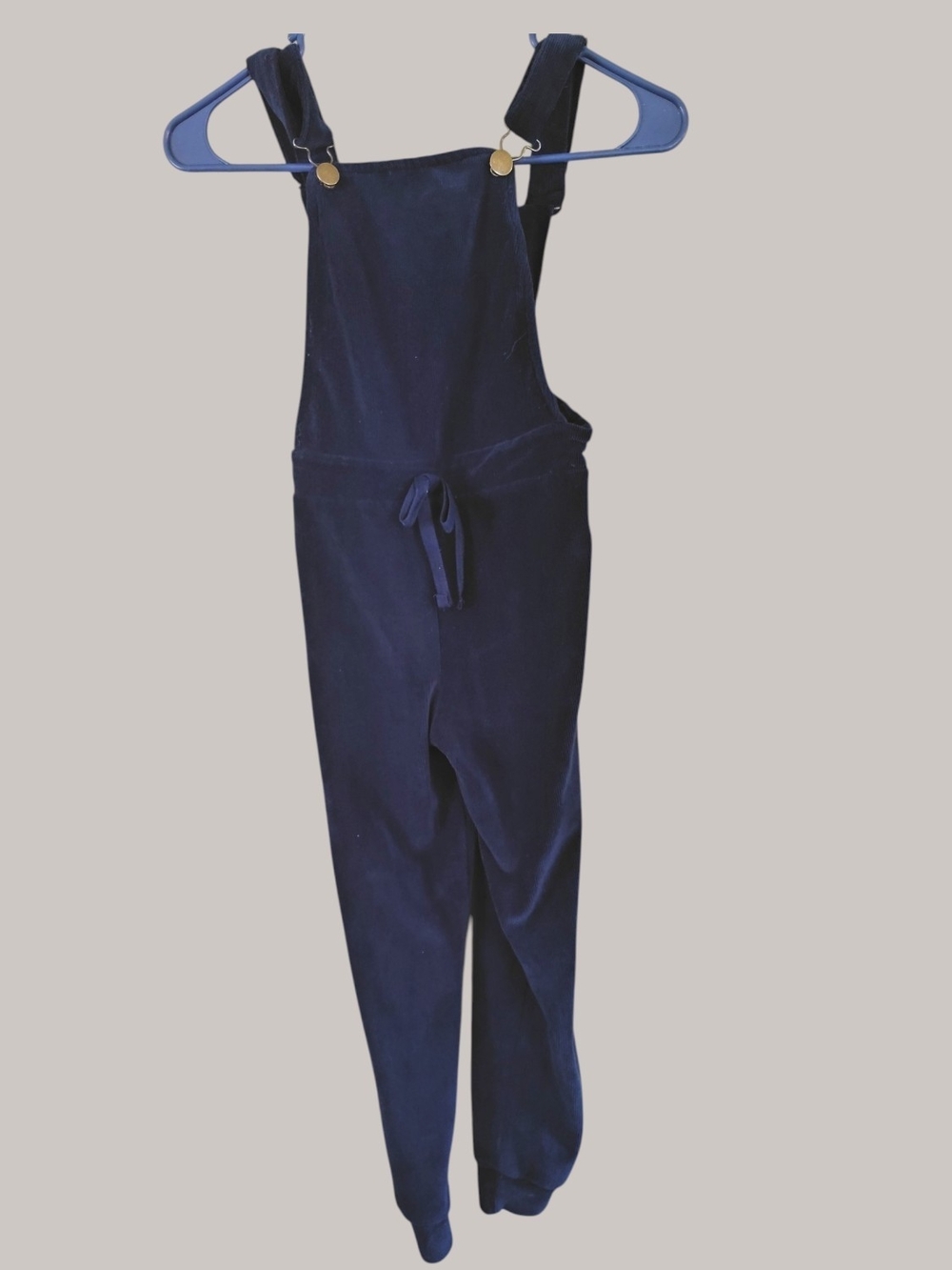 Navy Women's Corduroy Velour Overalls Jumpsuit